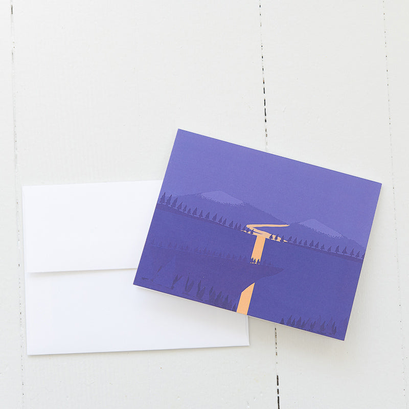 Waterfall and Cliffs Landscape Note Card with Envelope