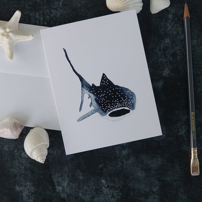 Watercolor Whale Shark Note Card