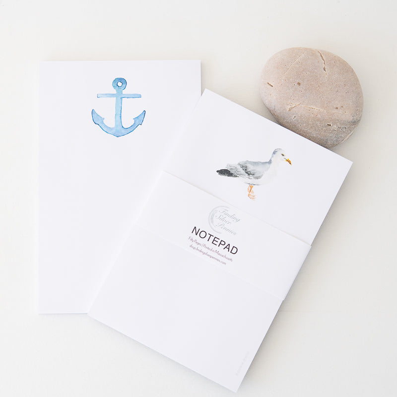 Seagull Notepad by Danielle Driscoll | Finding Silver Pennies #notepad #watercolor #seagull #summer #coastal