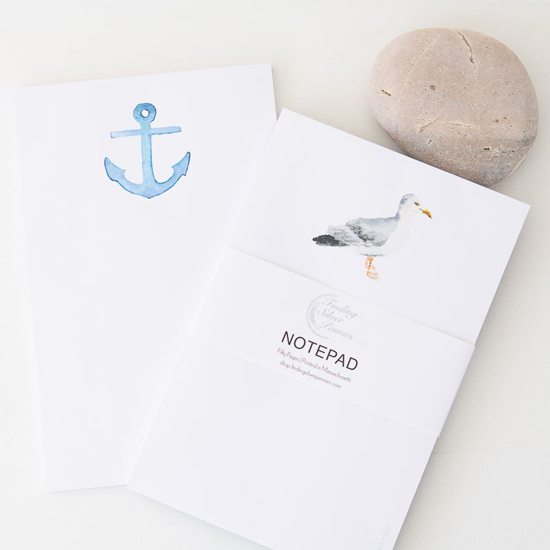 Anchor and Seagull Notepads by Finding Silver Pennies