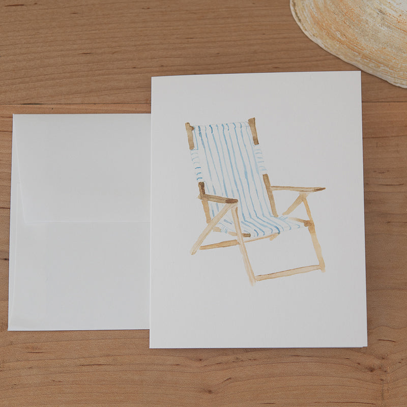 Beach Chair Note Card Set by Danielle Driscoll | Finding Silver Pennies #beachchair #watercolor #notecard #summer