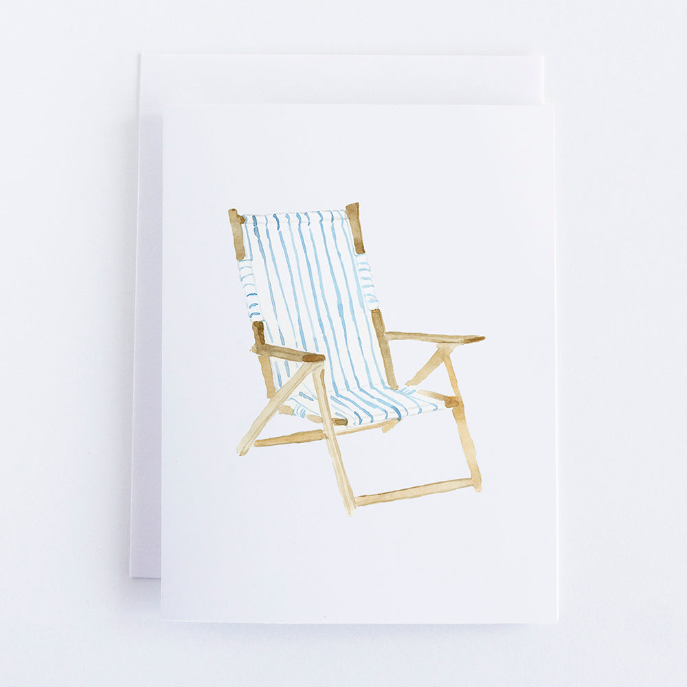 Beach Chair Note Card by Danielle Driscoll | Finding Silver Pennies