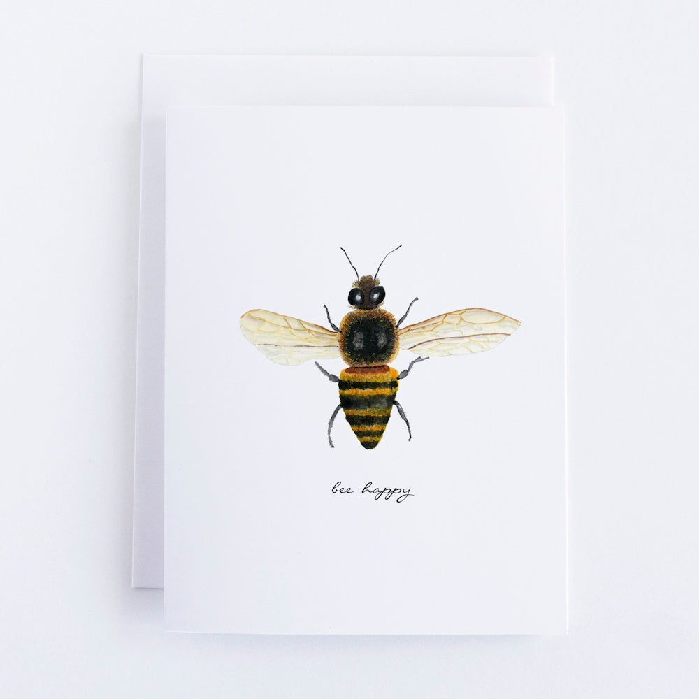 Honey Bee Watercolor Note Card – Finding Silver Pennies