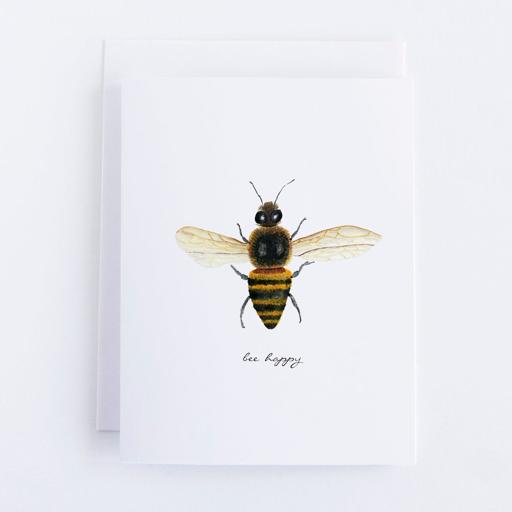 bee happy honey bee note card | Finding Silver Pennies