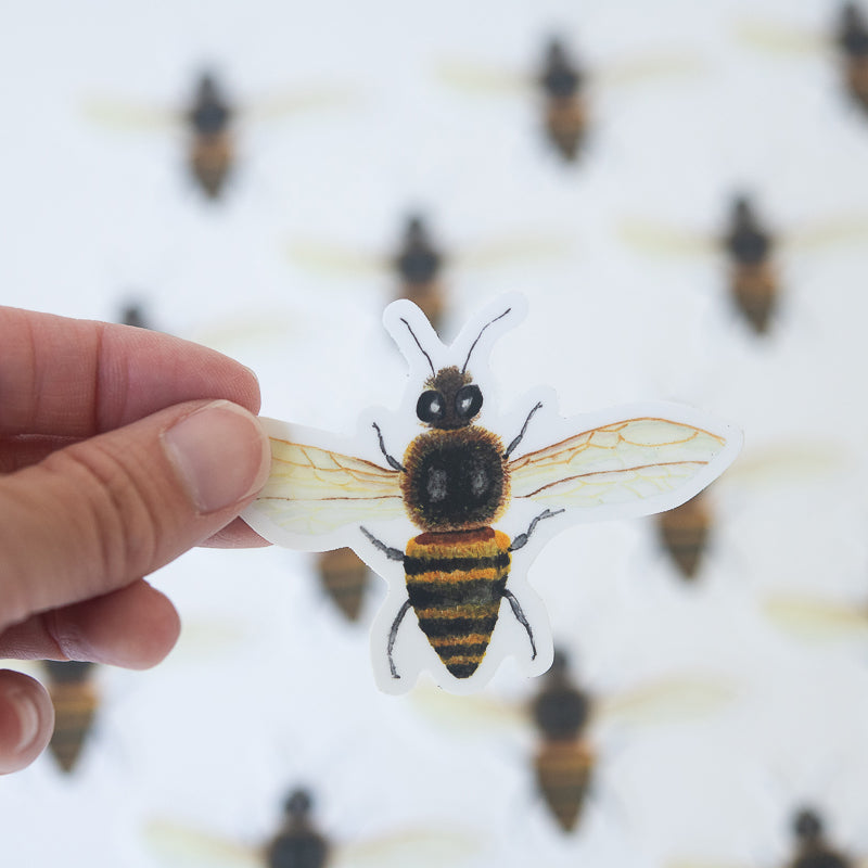 Bee Sticker | Finding Silver Pennies #watercolor #findingsilverpennies #beesticker #watercolorbee