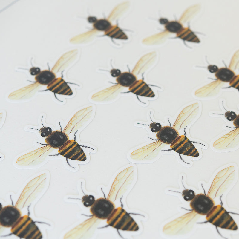 Bee Sticker | Finding Silver Pennies #watercolor #findingsilverpennies #beesticker #watercolorbee