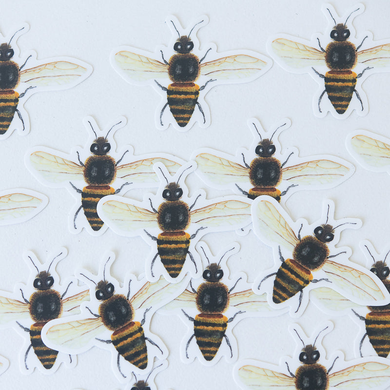 Bee Sticker | Finding Silver Pennies #watercolor #findingsilverpennies #beesticker #watercolorbee