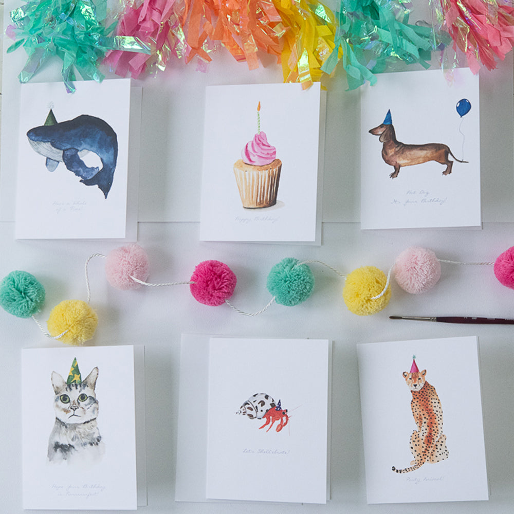 Big Birthday Collection | Finding Silver Pennies #birthdaycards #watercoloranimals #findingsilverpennies