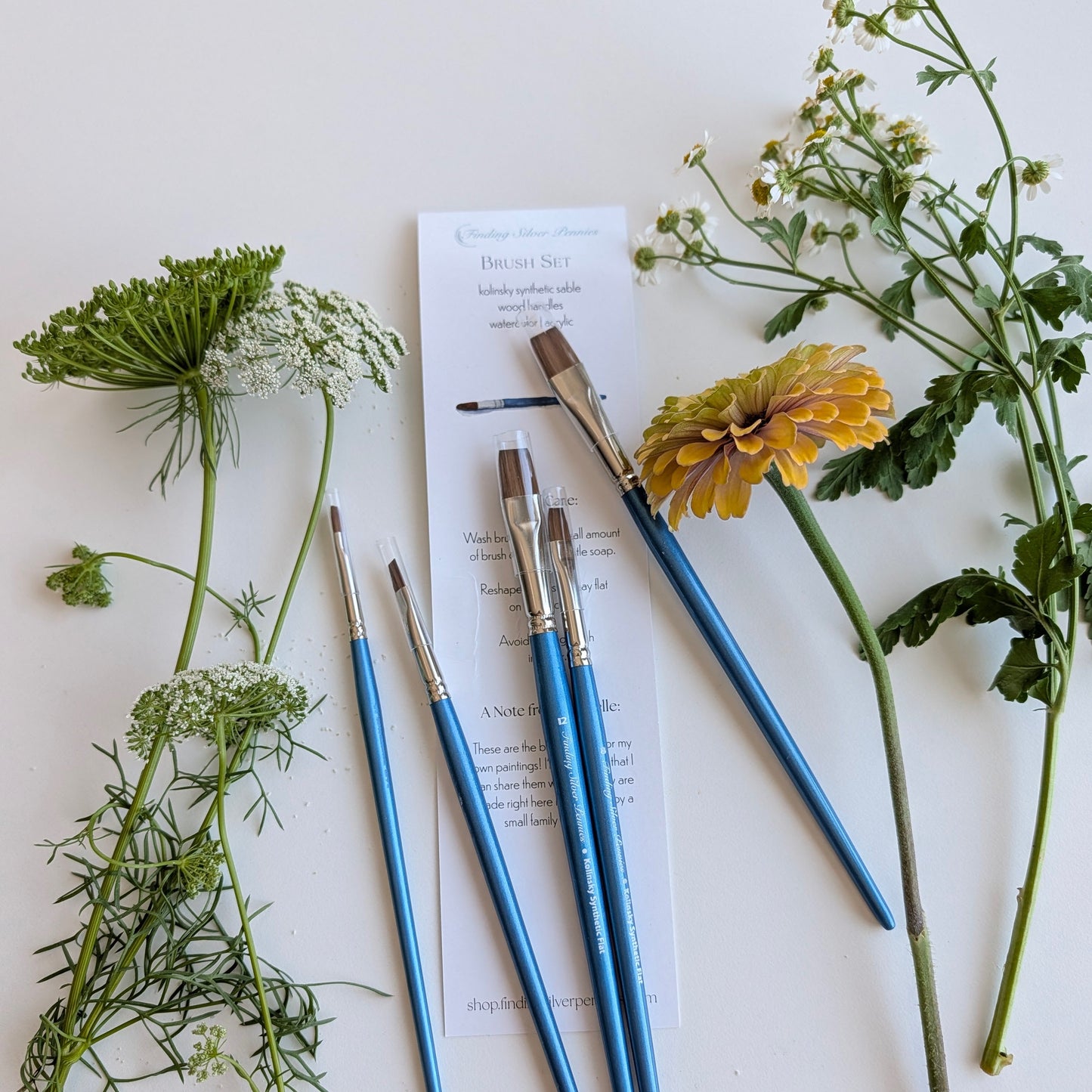 Flat Watercolor Brush Set