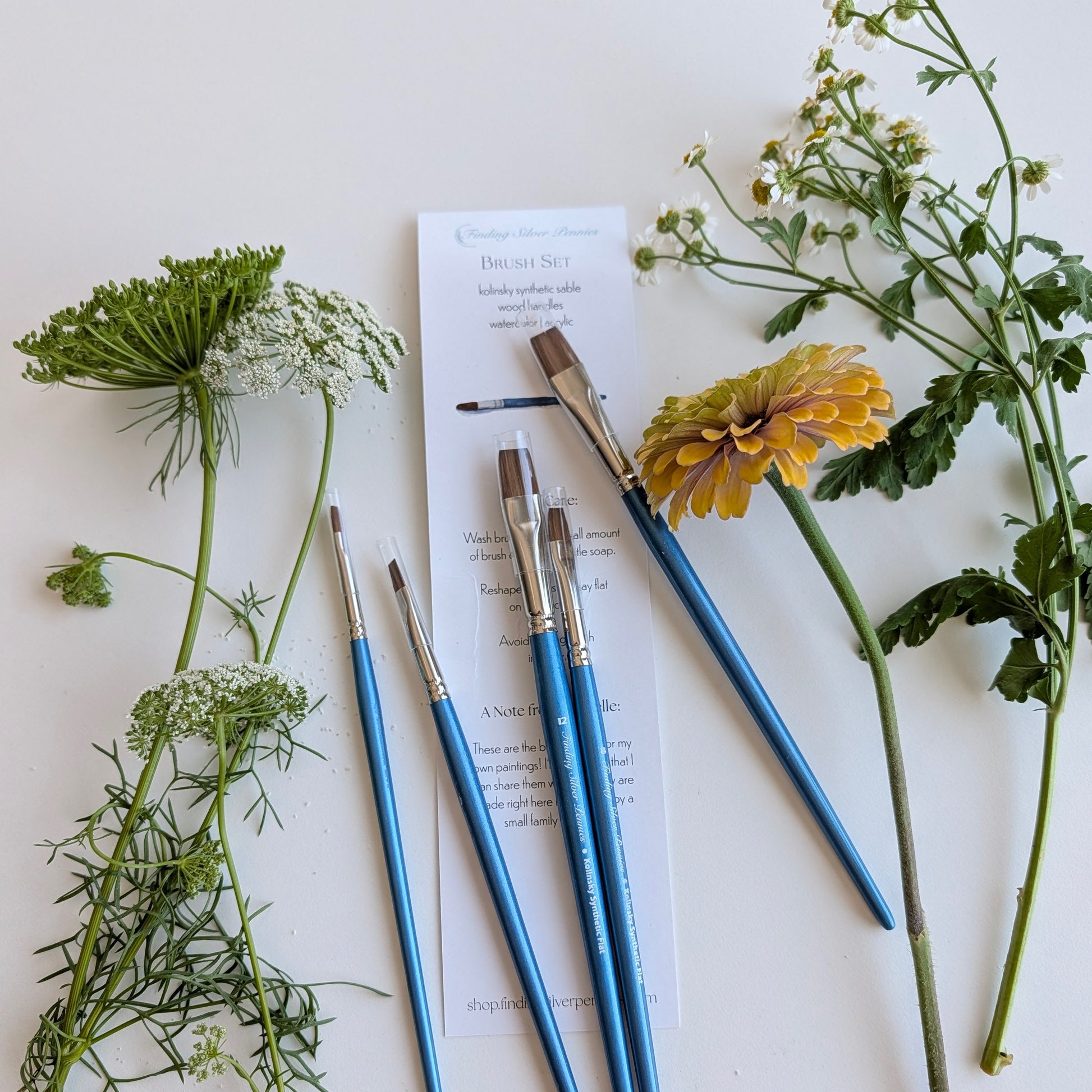 Flat Watercolor Brush Set