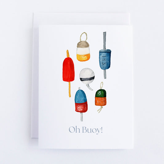 Oh Buoy Watercolor Note Card by Danielle Driscoll | Finding Silver Pennies