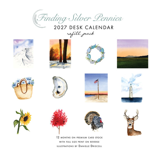 2027 Watercolor Desk Calendar Refill Pack