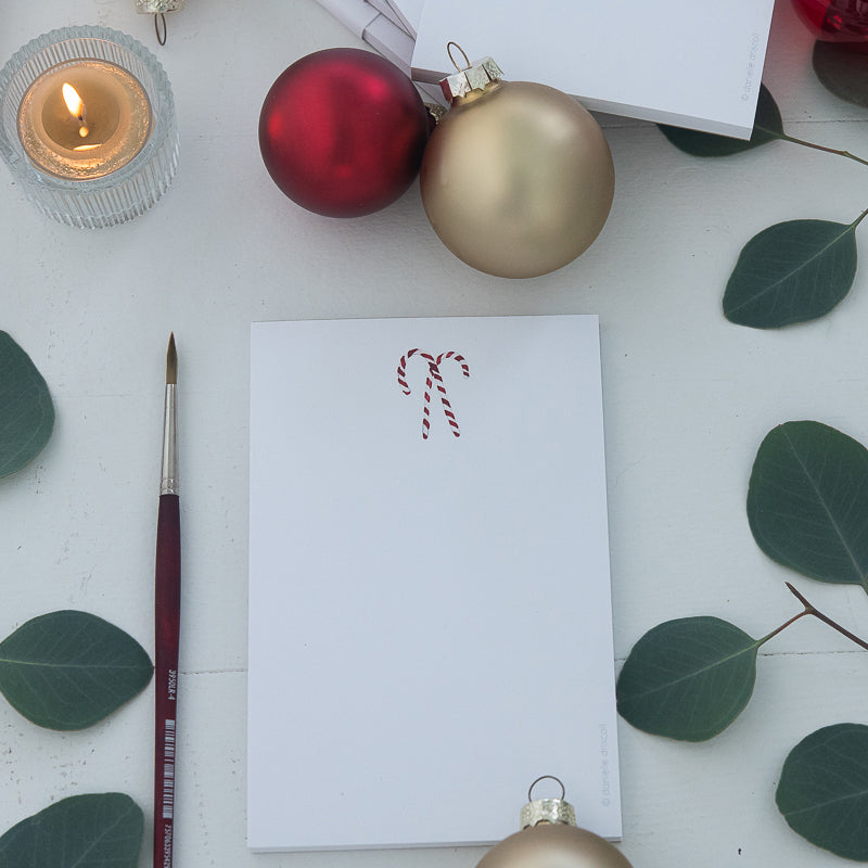 Watercolor Candy Cane Mini Notepad | Finding Silver Pennies #holiday #findingsilverpennies #watercolor