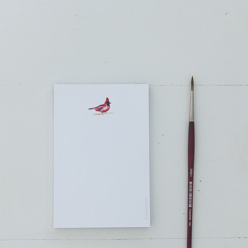 Cardinal Watercolor Mini Notepad | Finding Silver Pennies #watercolor #cardinal #findingsilverpennies
