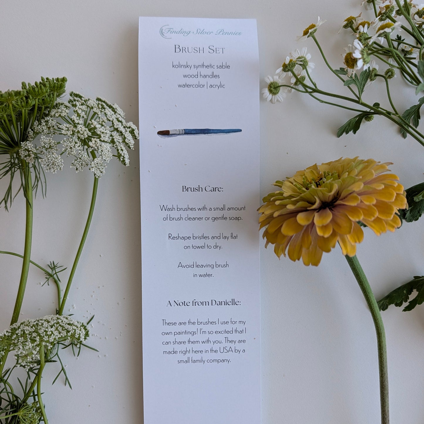Flat Brush Set Care Card