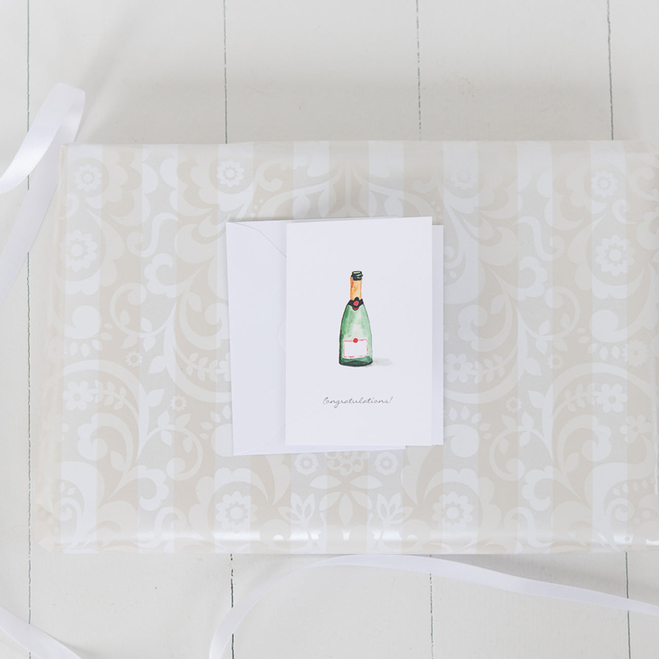 Champagne Mini Note Card by Danielle Driscoll | Finding Silver Pennies