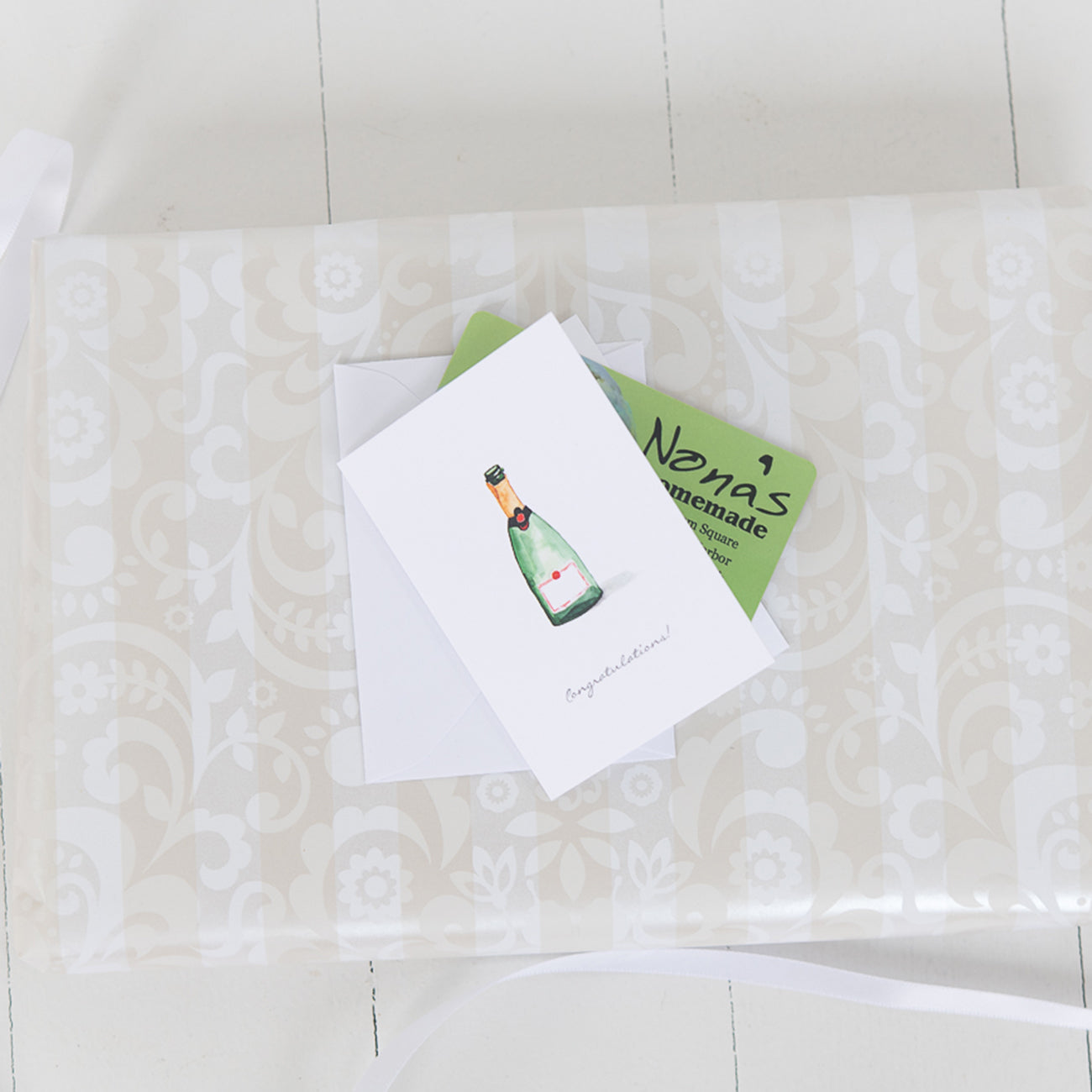 Champagne Mini Note Card by Danielle Driscoll | Finding Silver Pennies