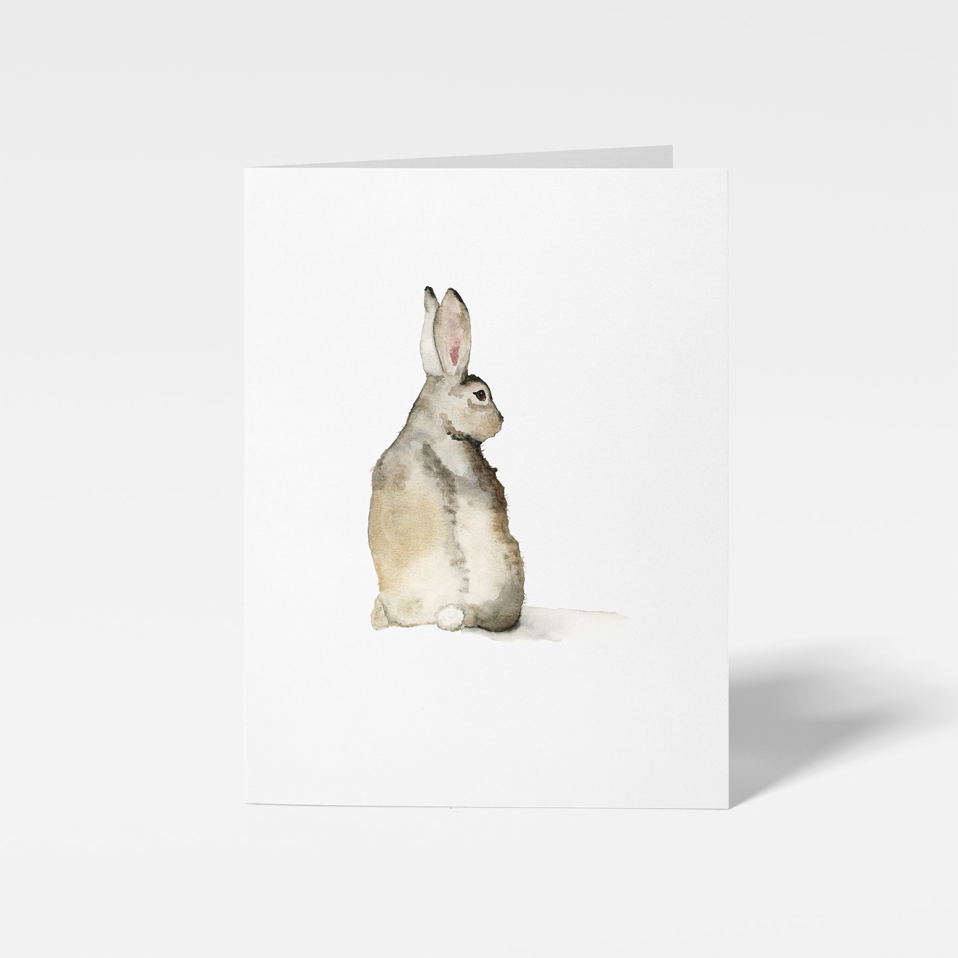 watercolor cottontail bunny on a mini card
