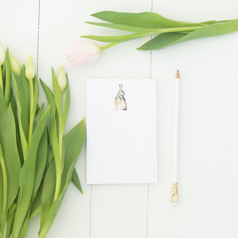 Cottontail Bunny Mini Notepad by Danielle Driscoll | Finding Silver Pennies