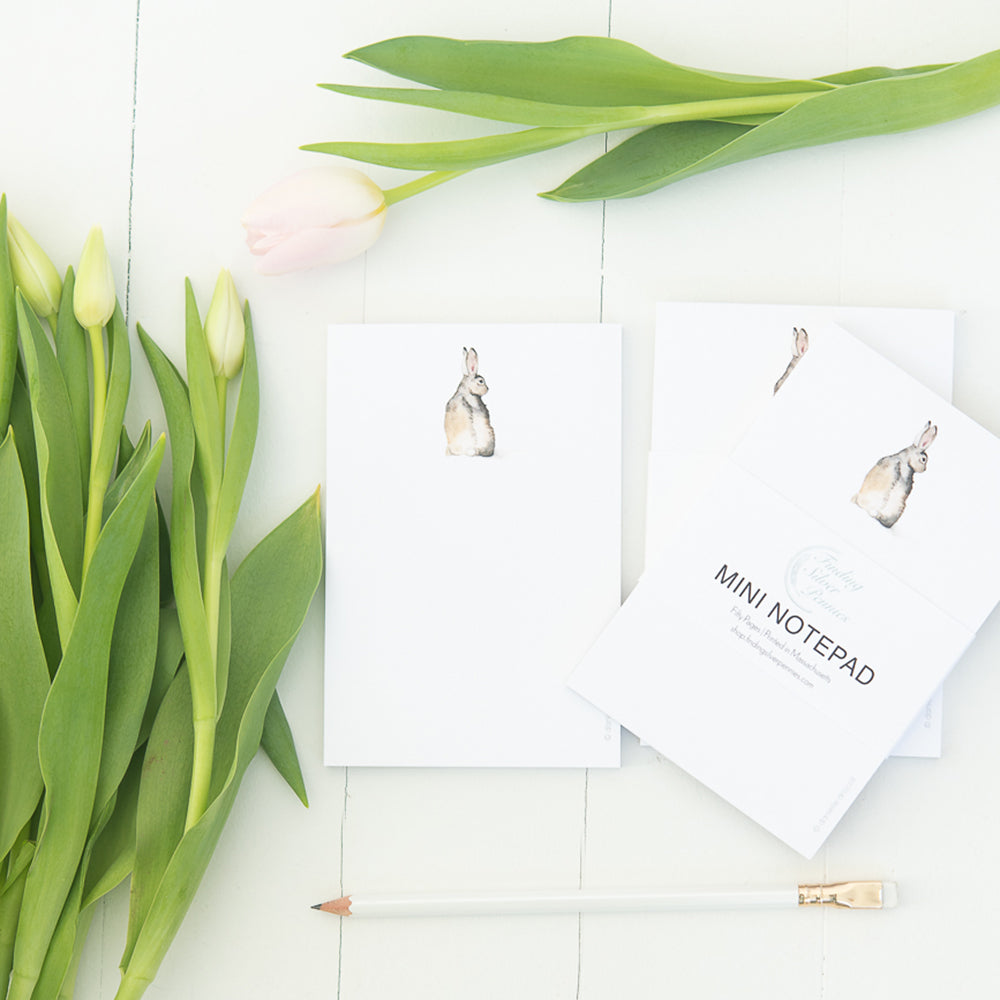 Cottontail Bunny Mini Notepad by Danielle Driscoll | Finding Silver Pennies