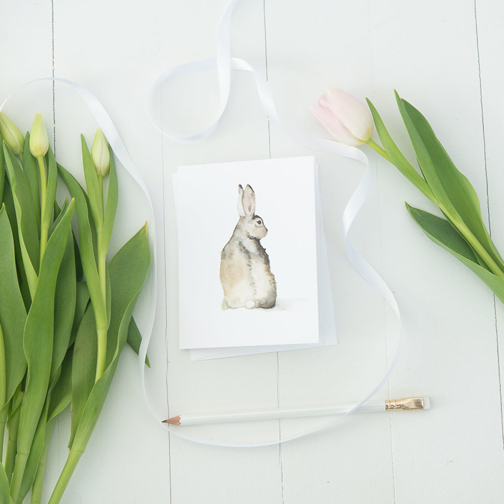 Cottontail Bunny Note Card by Danielle Driscoll | Finding Silver Pennies