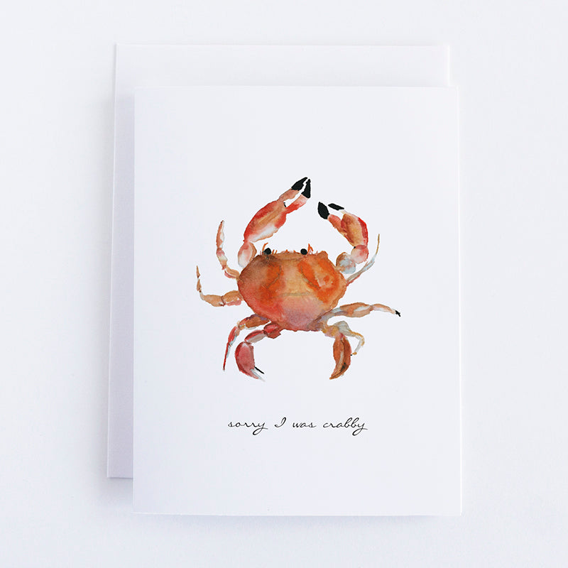 Crab Note Card | Finding Silver Pennies #watercolorcrab #crabnotecard #findingsilverpennies