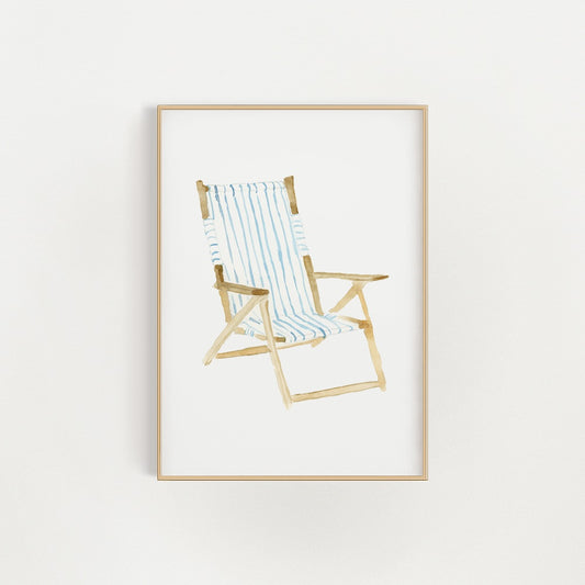 Watercolor Beach Chair Giclée Print | Finding Silver Pennies