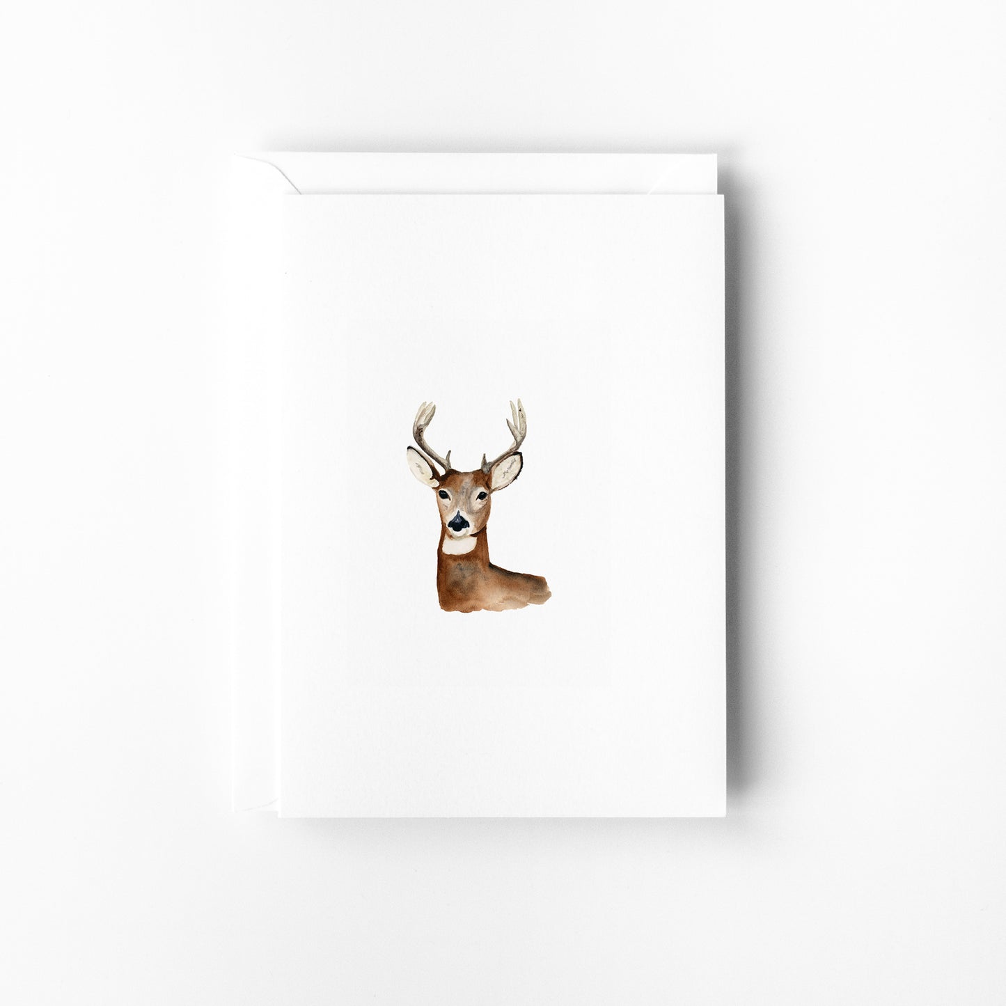 Deer illustration on white background mini card