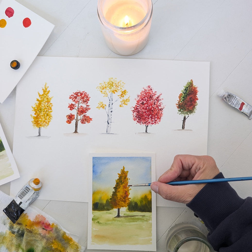 Painting Fall Watercolor Trees with Danielle Driscoll