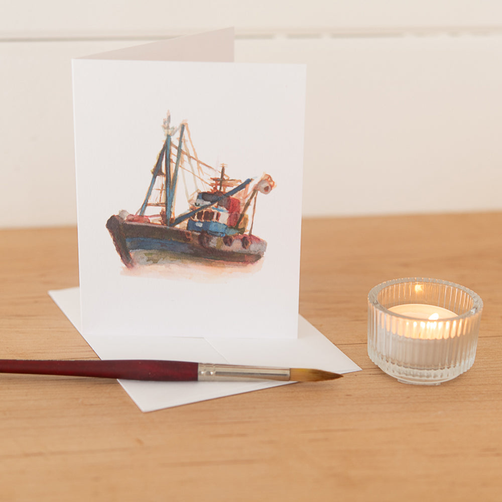 Fishing Trawler Note Card by John Driscoll |Ink Harbour Illustrations