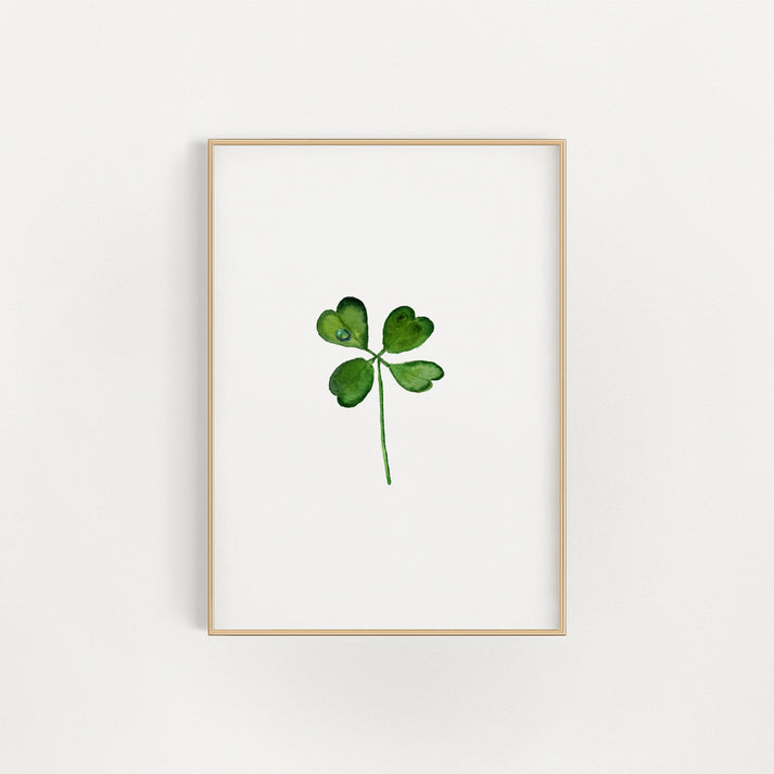 Four Leaf Clover Print Finding Silver Pennies