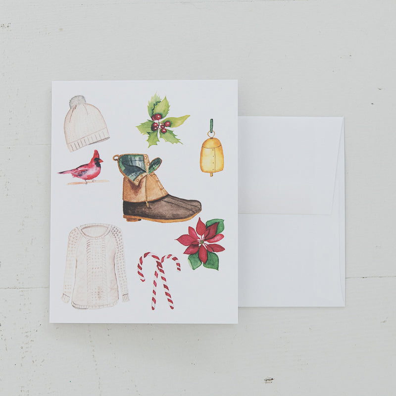 Holiday Watercolors Note Card | Finding Silver Pennies #notecard #stationery #watercolor