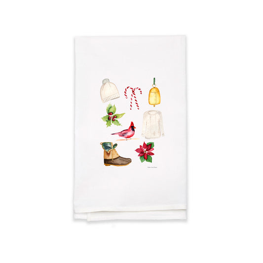 Holiday Watercolor Tea Towel | Finding Silver Pennies