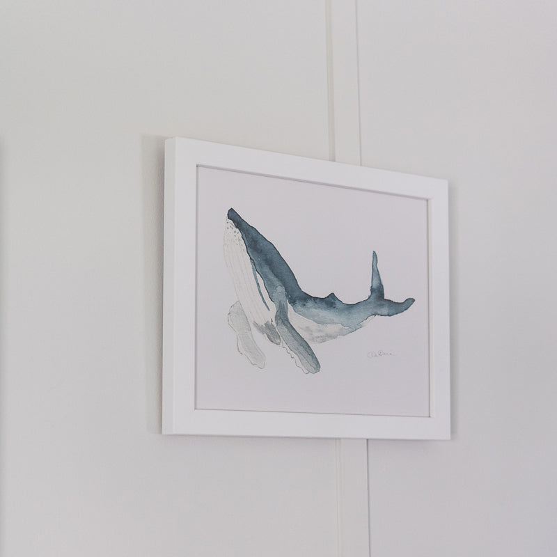 Humpback Whale Watercolor Print white frame