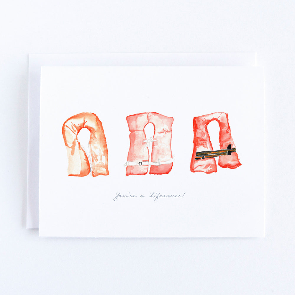 Life Jacket Note Card by Danielle Driscoll | Finding Silver Pennies