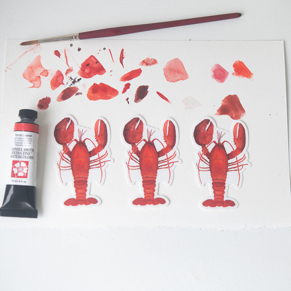 Lobster Sticker | Finding Silver Pennies #lobstersticker #lobster #watercolorlobster