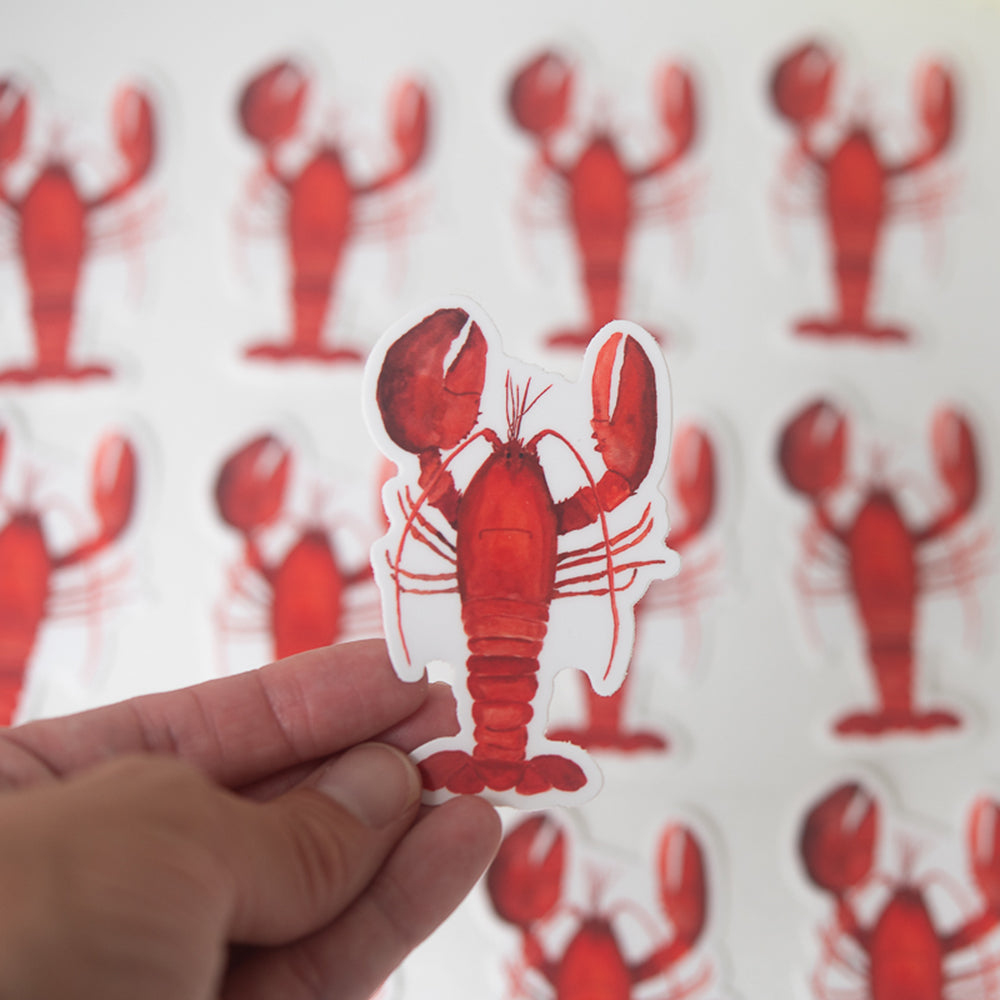 Lobster Sticker | Finding Silver Pennies #lobstersticker #lobster #watercolorlobster