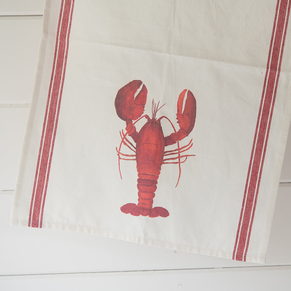 Lobster Tea Towel | Finding Silver Pennies #lobster #lobsterteatowel #watercolorlobster