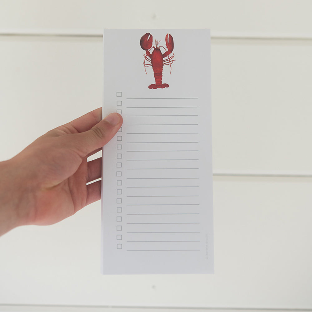 Classic New England Lobster List Pad | Finding Silver Pennies #lobster #lobsternotepad #watercolorlobster