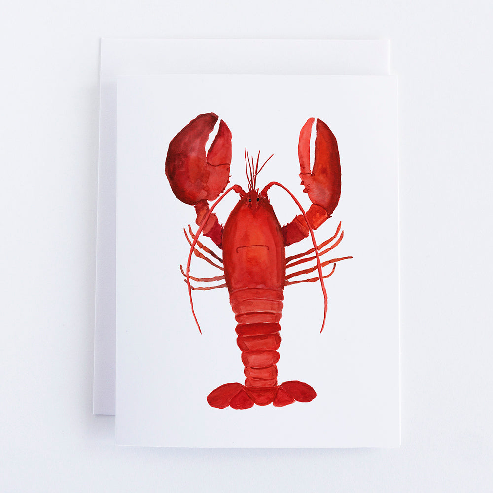 Lobster Note Card | Finding Silver Pennies #lobster #watercolorlobster #lobsternotecard