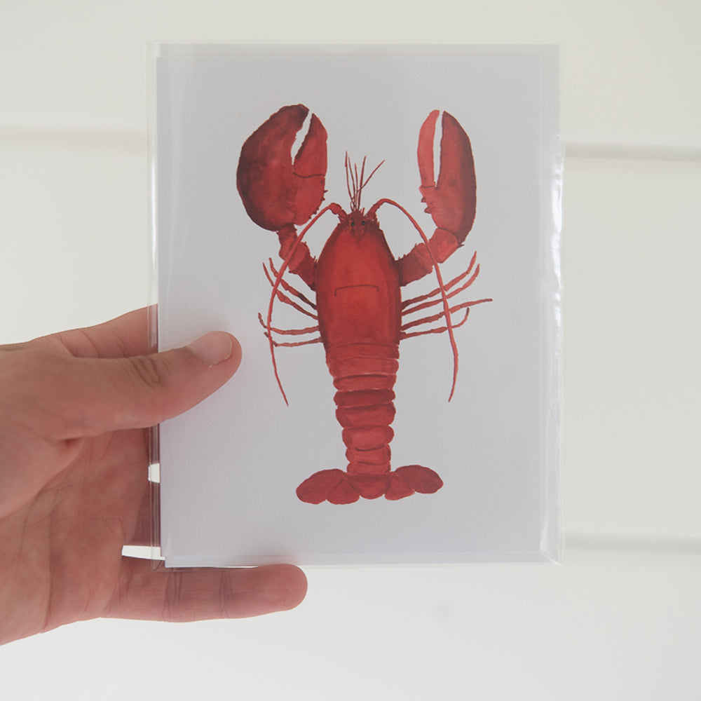 Lobster Note Card | Finding Silver Pennies #lobster #watercolorlobster #lobsternotecard