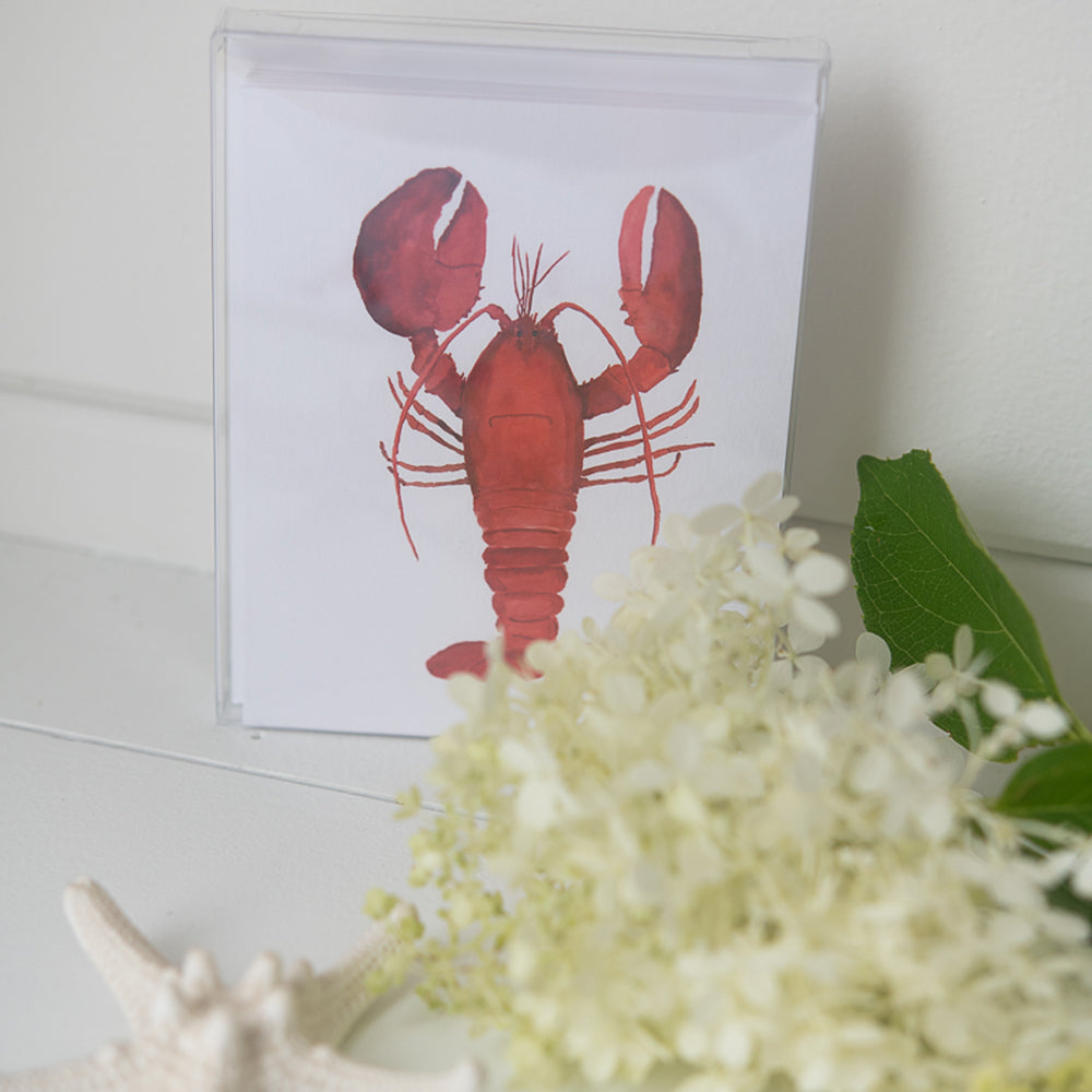 Lobster Note Card | Finding Silver Pennies #lobster #watercolorlobster #lobsternotecard