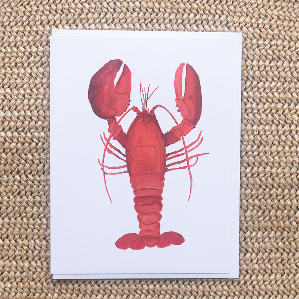 Lobster Note Card | Finding Silver Pennies #lobster #watercolorlobster #lobsternotecard