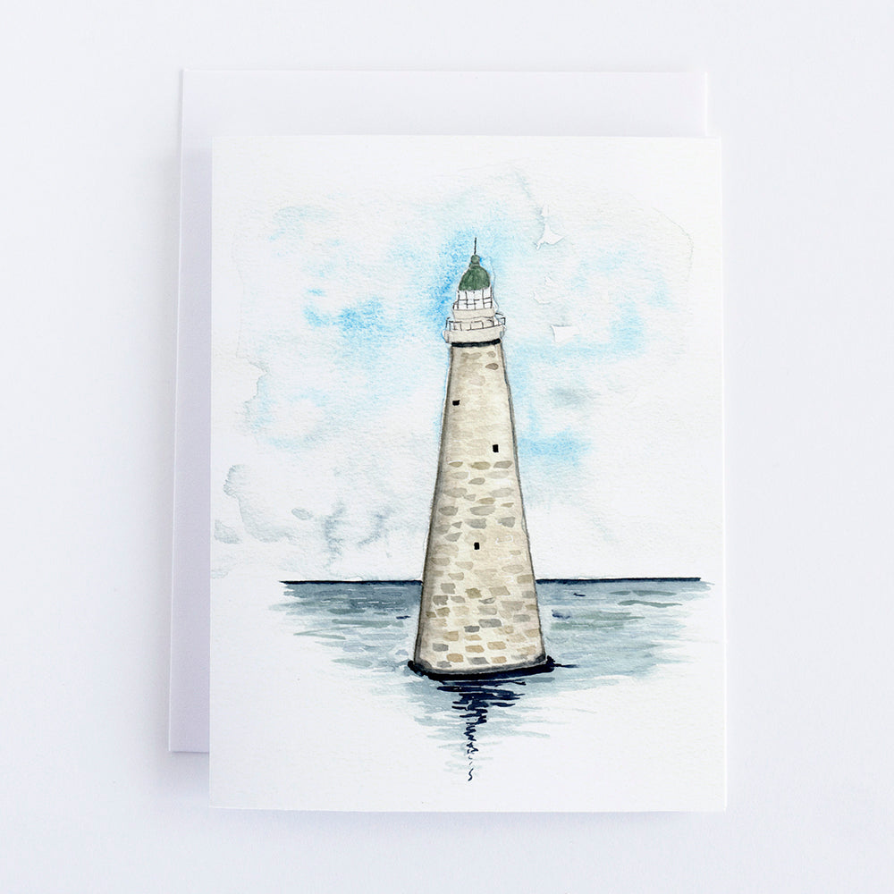 Minot Lighthouse Note Card by Danielle Driscoll | Finding Silver Pennies