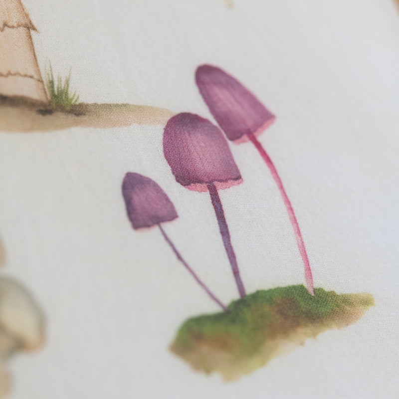 Mushroom Tea Towel by Danielle Driscoll | Finding Silver Pennies  #mushrooms #watercolor #teatowel