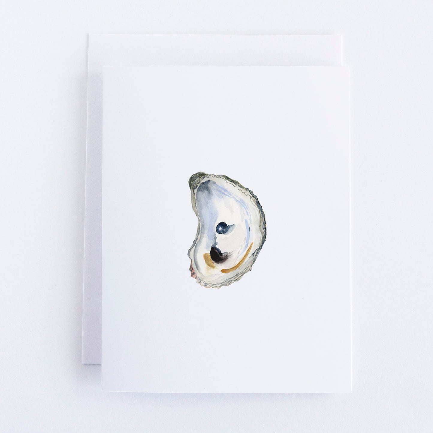 Oyster with Pearl Note Card on white background