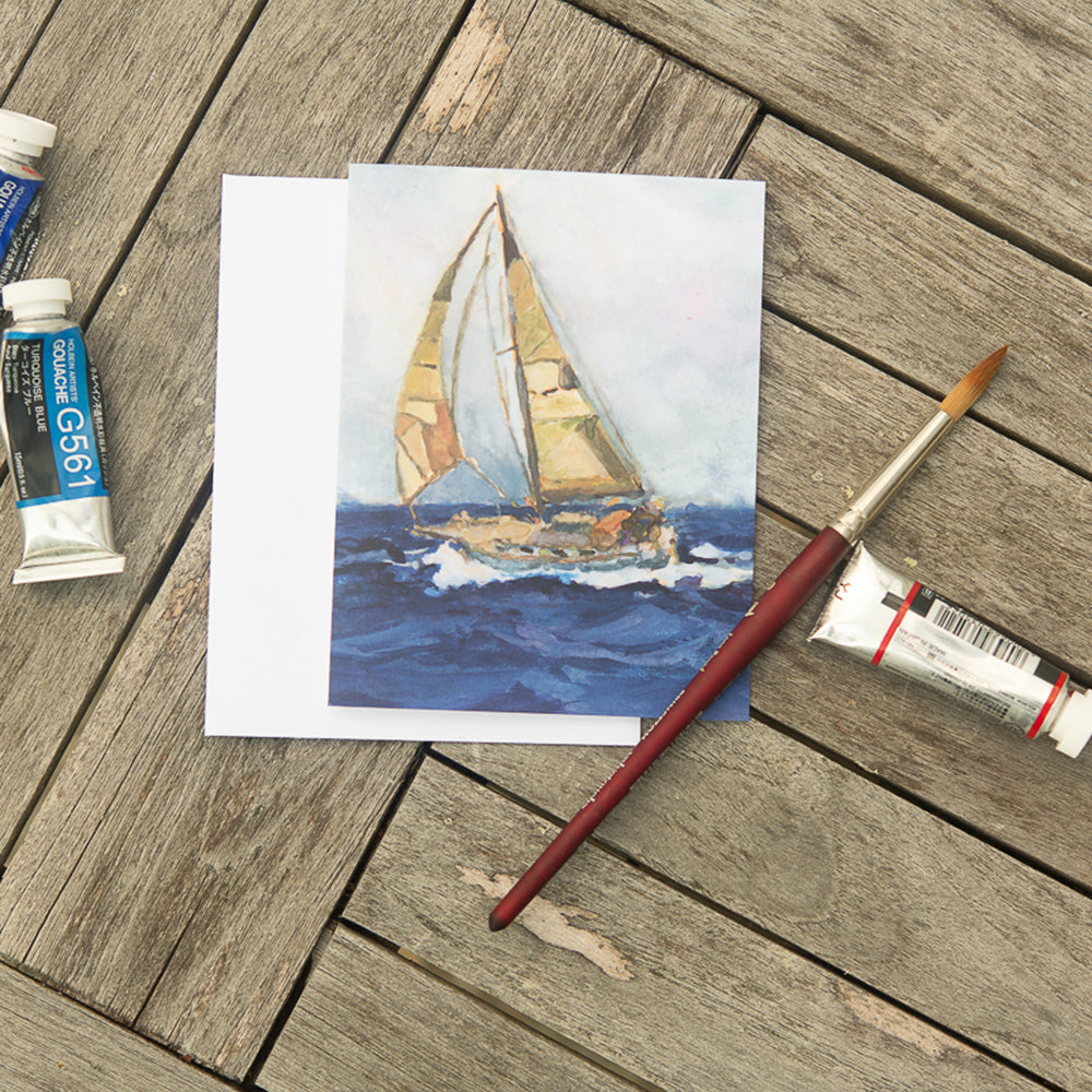 Sailboat Note Card by John Driscoll | Ink Harbour Illustrations