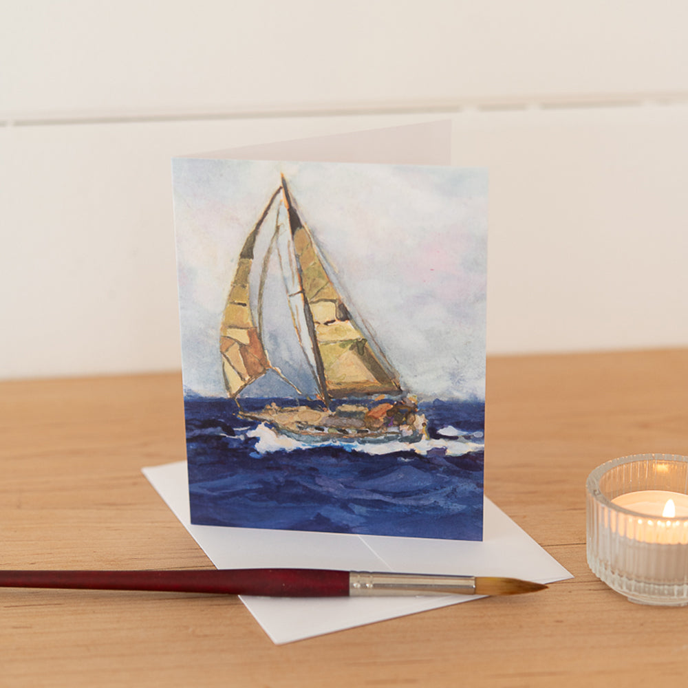 Sailboat Note Card by John Driscoll | Ink Harbour Illustrations