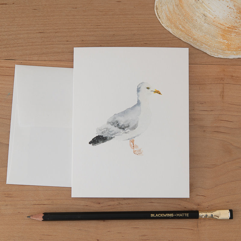 Seagull Note Card by Danielle Driscoll | Finding Silver Pennies #watercolor #notecard #summmercollection #seagull