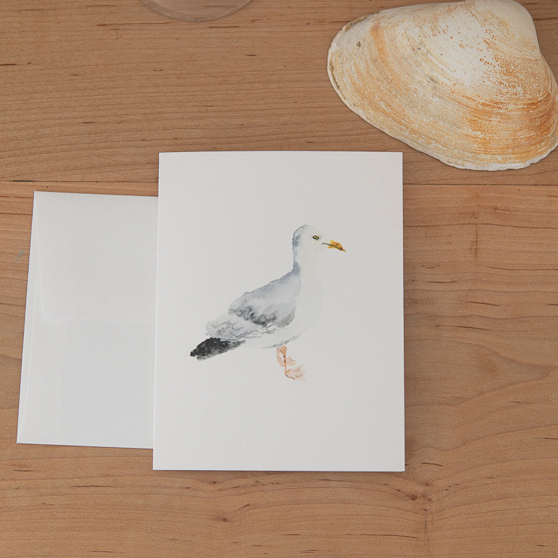 Seagull Note Card by Danielle Driscoll | Finding Silver Pennies #watercolor #notecard #summmercollection #seagull